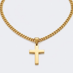 Casual Cross Pendant Necklace | Waterproof Stainless Steel