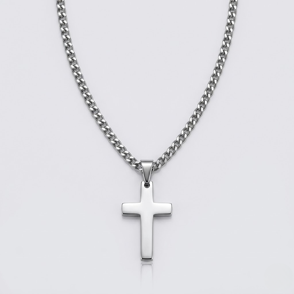Casual Cross Pendant Necklace | Waterproof Stainless Steel