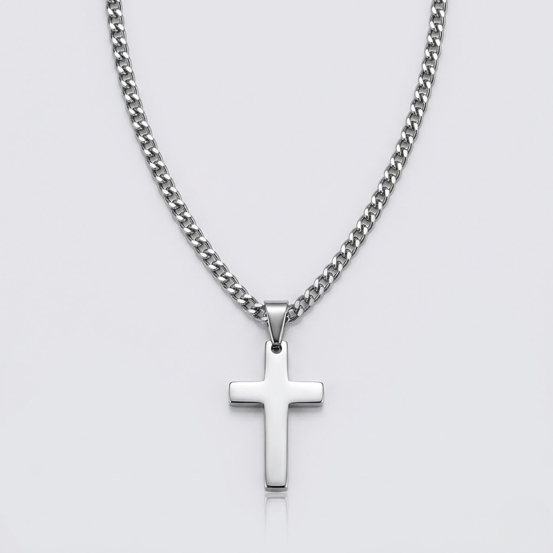 Casual Cross Pendant Necklace | Waterproof Stainless Steel