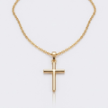 Christian Jesus Cross Pendant Necklace Silver and Gold | Clean Chain