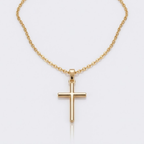 Christian Jesus Cross Pendant Necklace Silver and Gold | Clean Chain