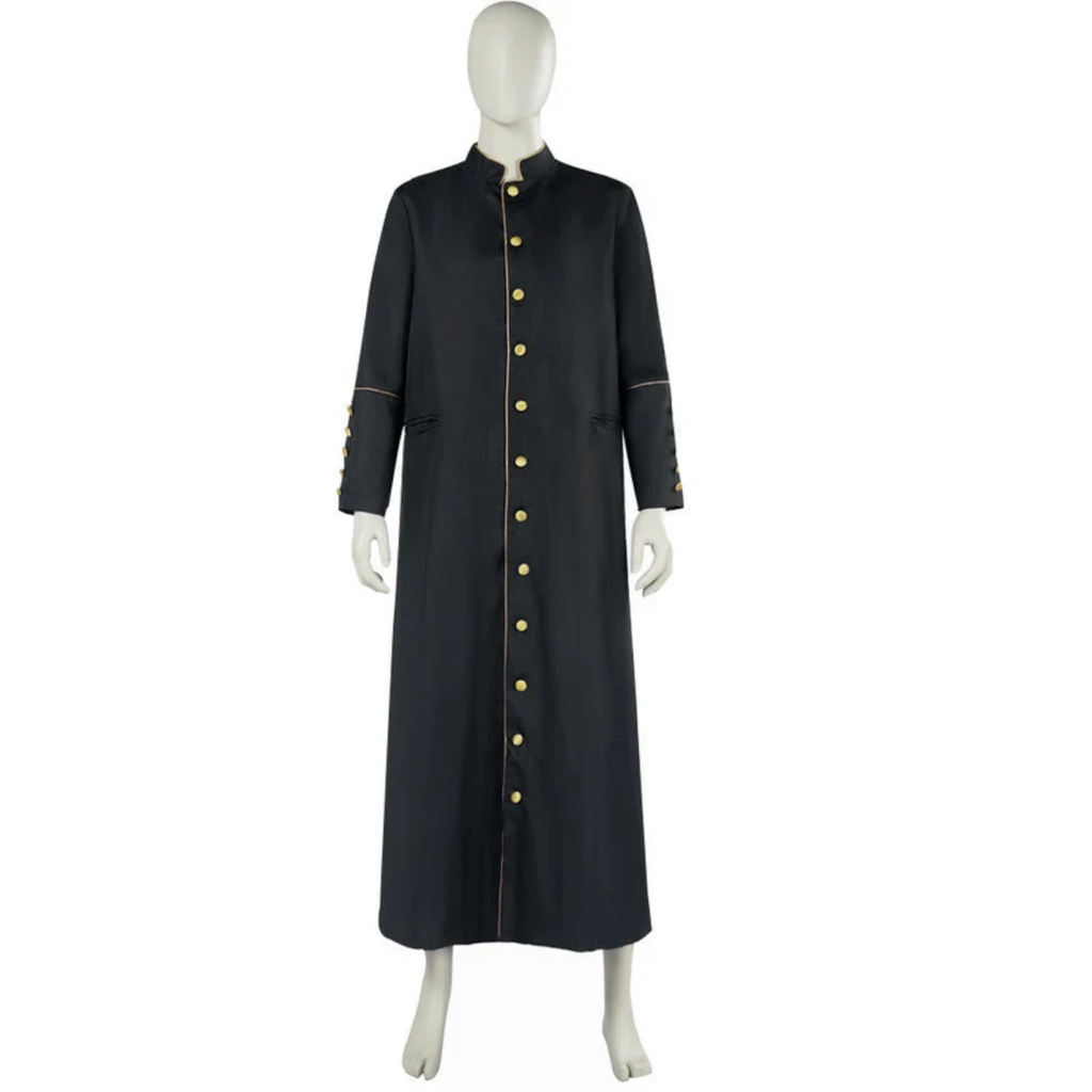 Classic Clergy Robe Cassock with Contrast Trim & Medieval Elegance