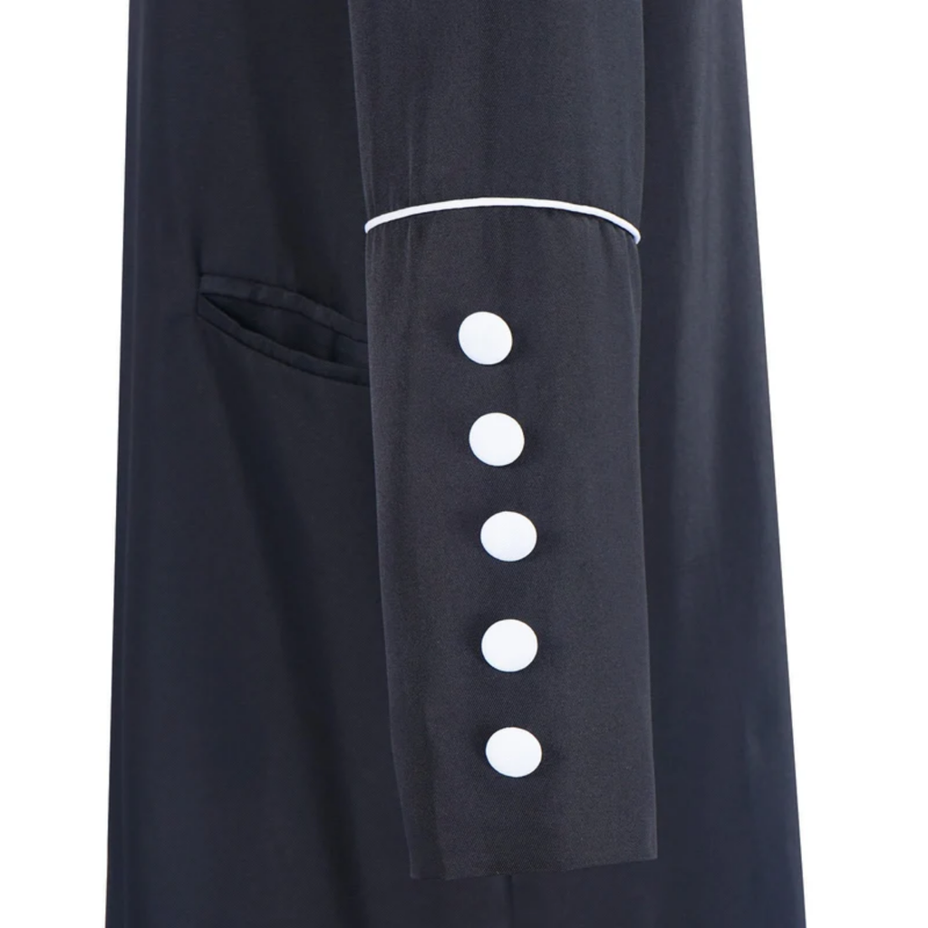 Classic Clergy Robe Cassock with Contrast Trim & Medieval Elegance