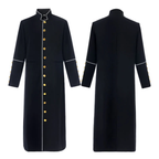 Classic Clergy Robe Cassock with Contrast Trim & Medieval Elegance