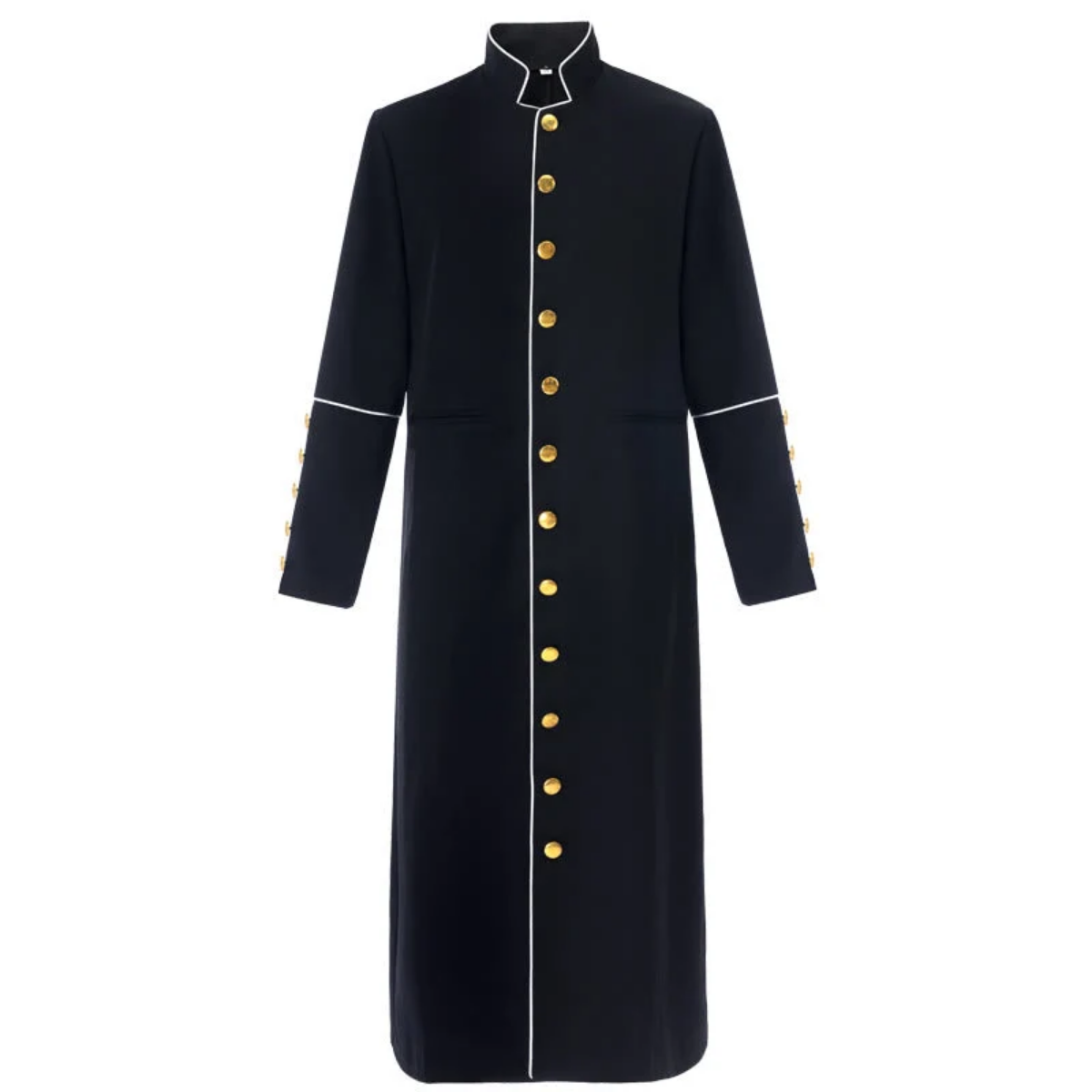Classic Clergy Robe Cassock with Contrast Trim & Medieval Elegance