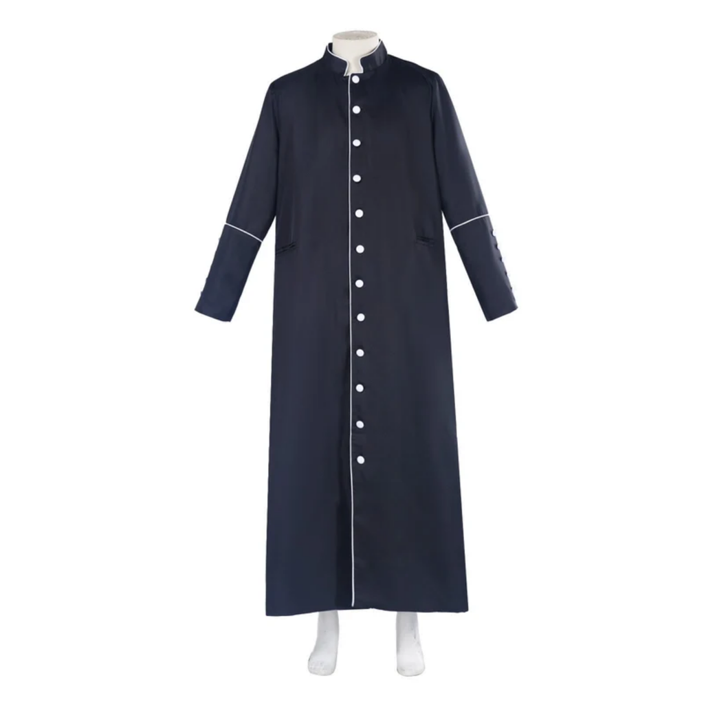 Classic Clergy Robe Cassock with Contrast Trim & Medieval Elegance