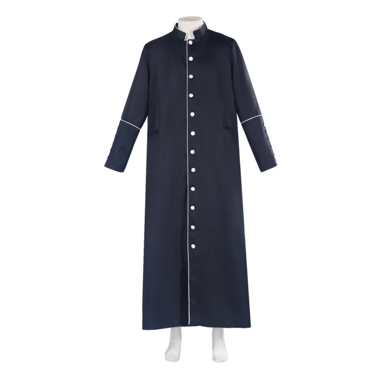 Classic Clergy Robe Cassock with Contrast Trim & Medieval Elegance