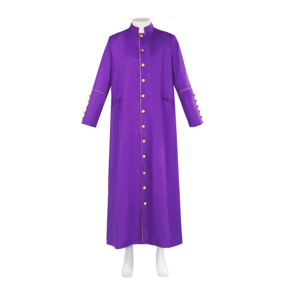 Classic Clergy Robe Cassock with Contrast Trim & Medieval Elegance