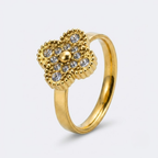 Clover Ring Women | Cubic Zirconia-Tithesource-Gold-6-