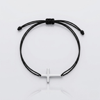 Couple Cross Black Braided Bracelet | Adjustable Friendship Bracelet
