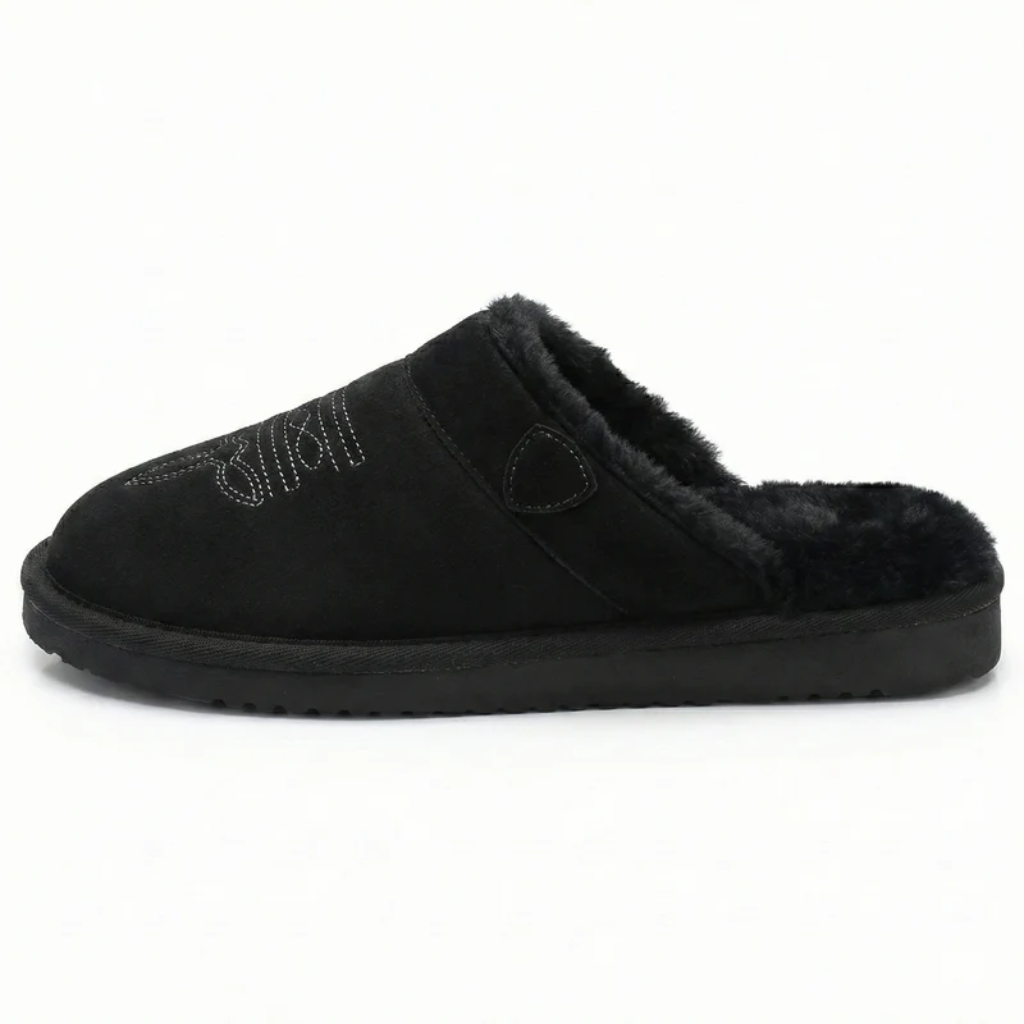 Cowboy Slippers - Fur Lined Cushioned Footbed