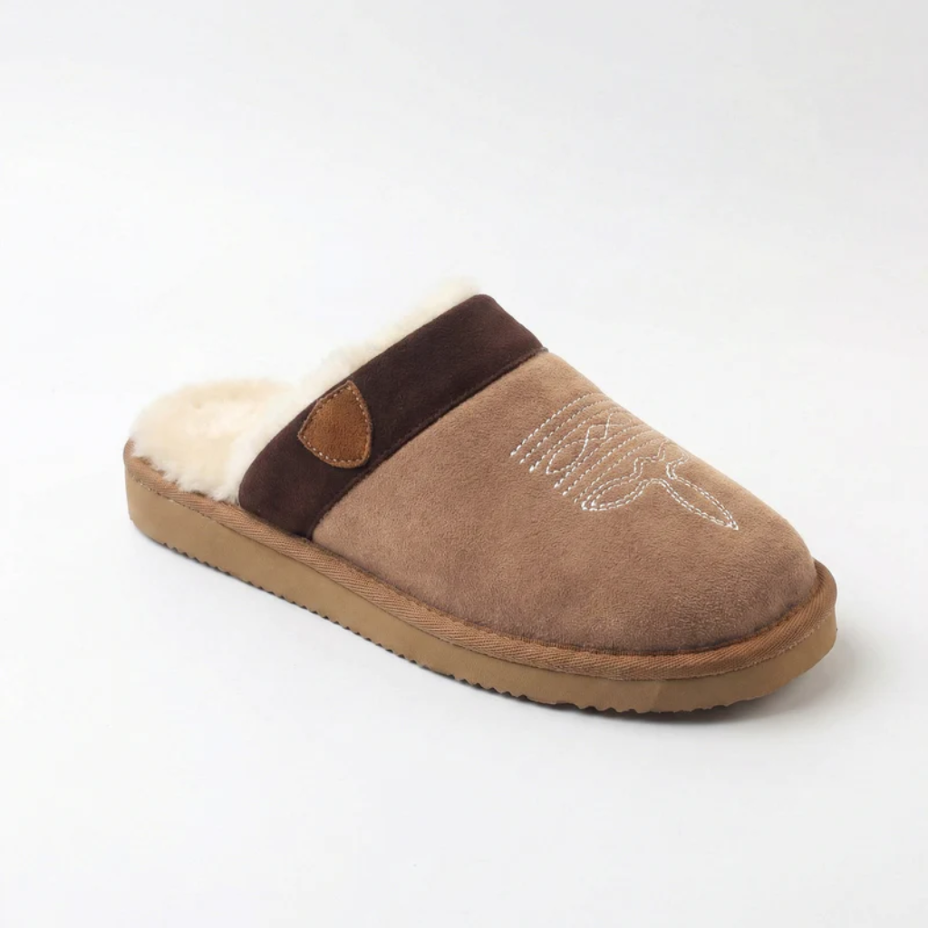 Cowboy Slippers - Fur Lined Cushioned Footbed