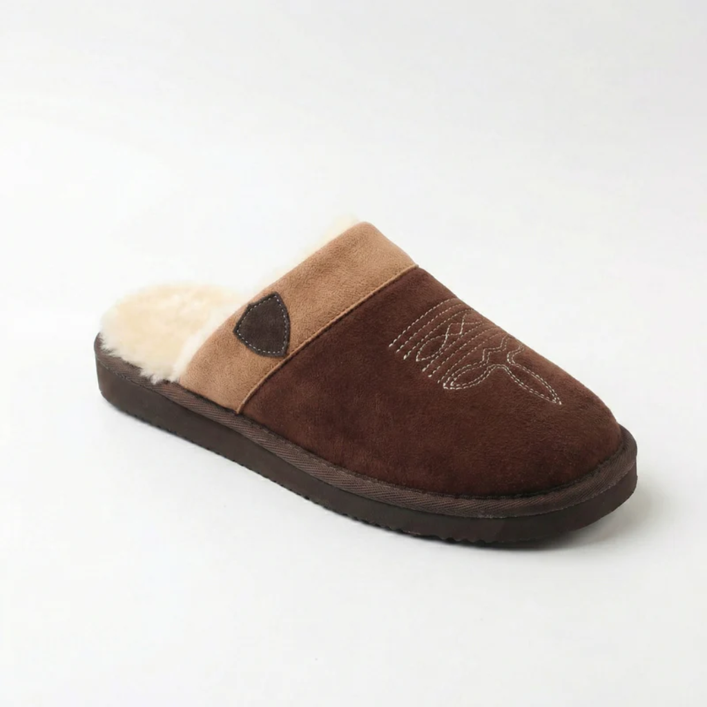 Cowboy Slippers - Fur Lined Cushioned Footbed