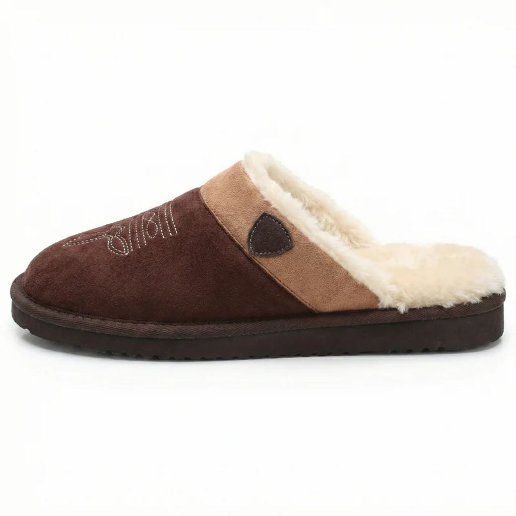 Cowboy Slippers - Fur Lined Cushioned Footbed