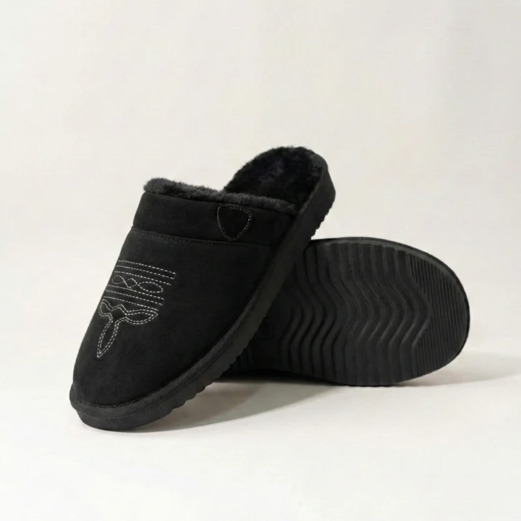 Cowboy Slippers - Fur Lined Cushioned Footbed
