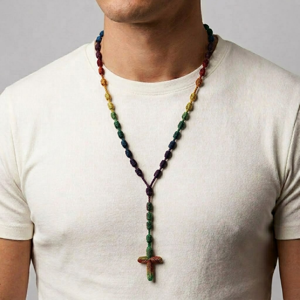 Crafted Knotted Rosary with Cross Charm