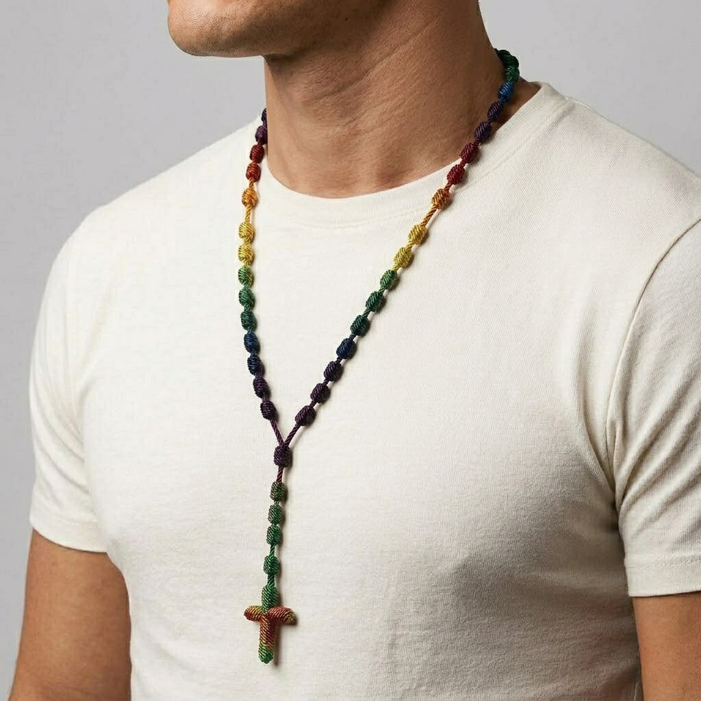 Crafted Knotted Rosary with Cross Charm