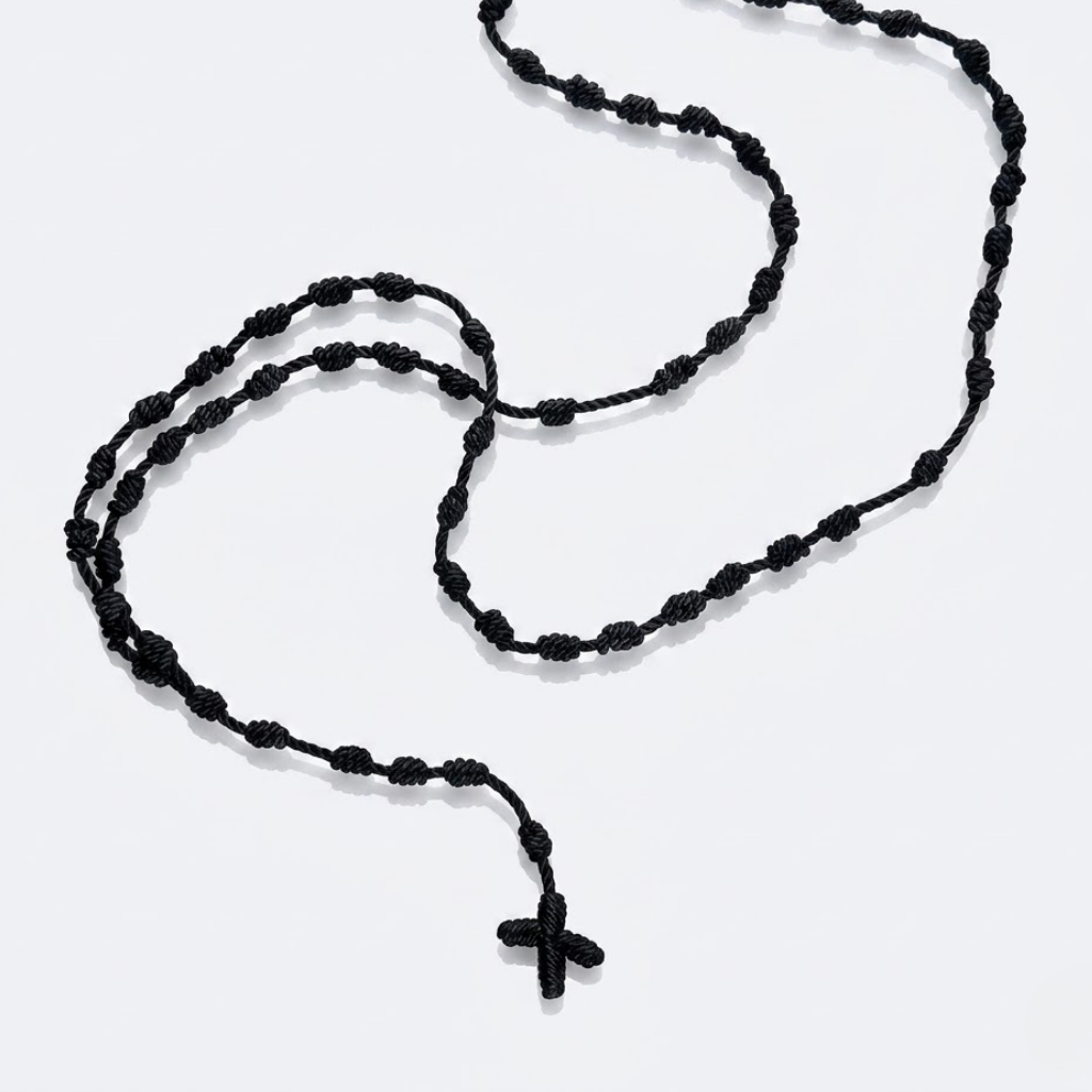 Crafted Knotted Rosary with Cross Charm