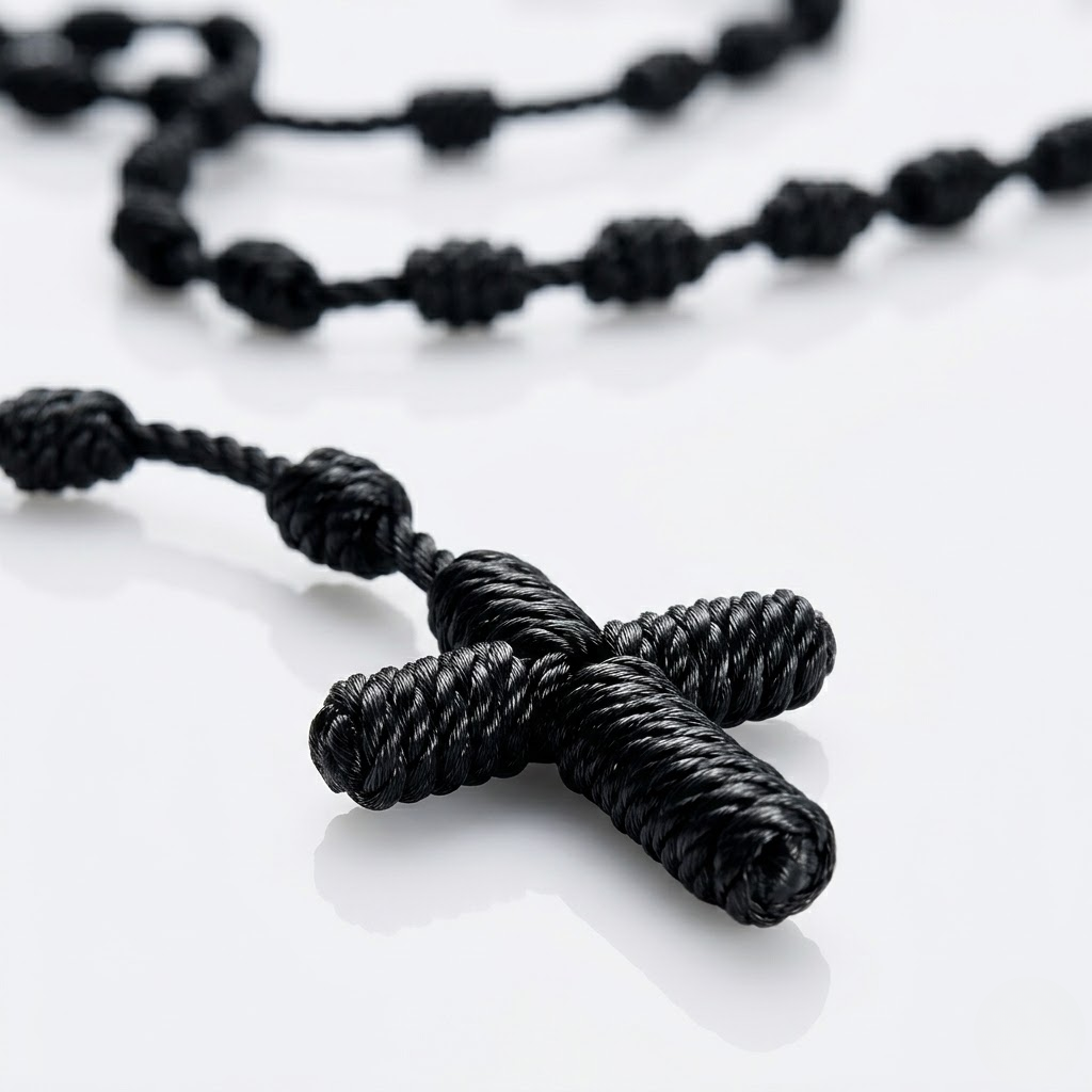 Crafted Knotted Rosary with Cross Charm