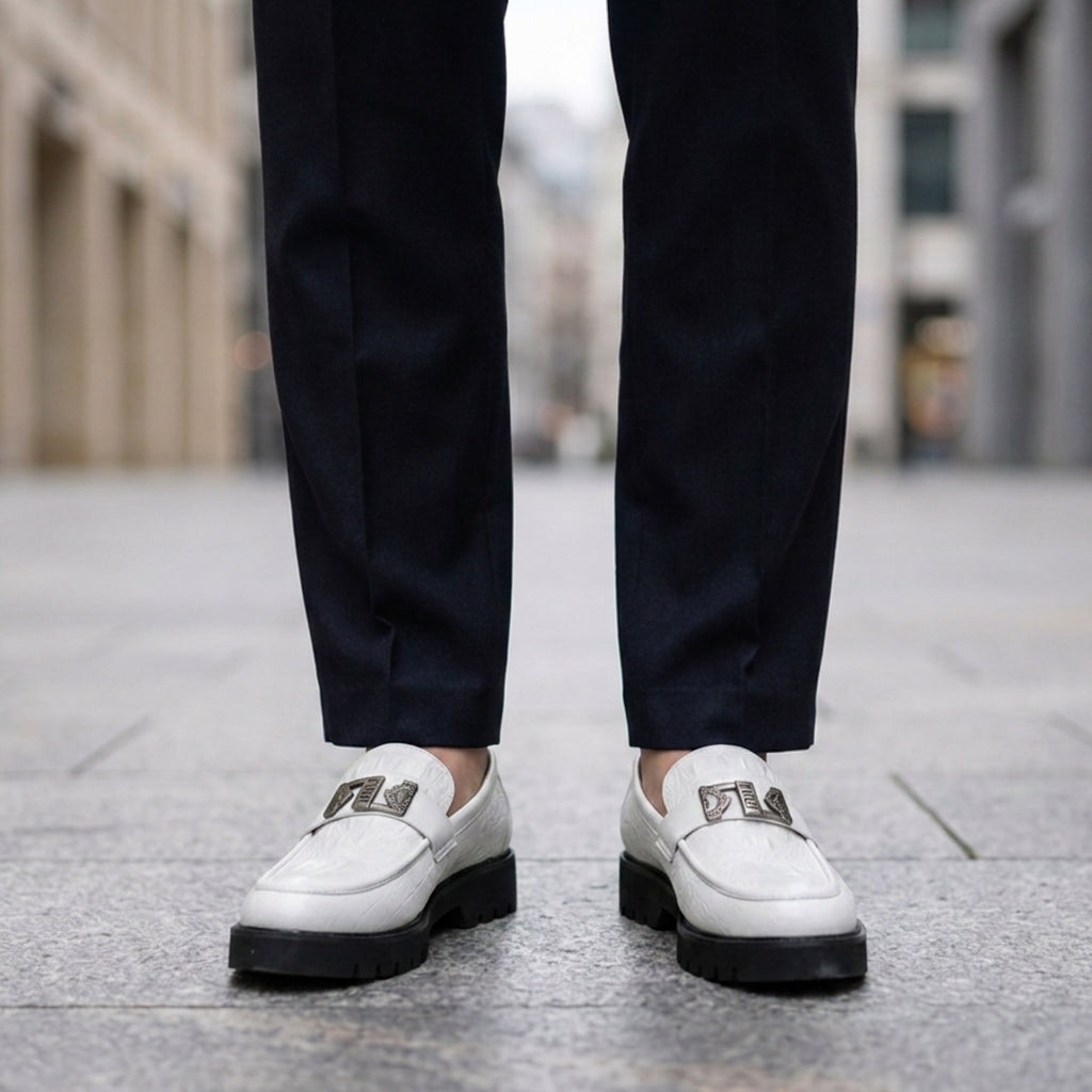 Croc Texture Loafers for Men