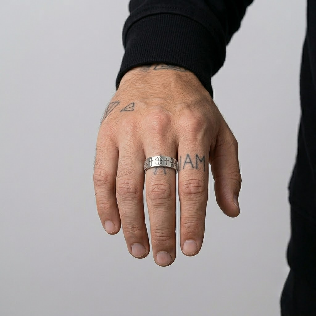 Cross Band Ring Stainless Steel | Couples Ring Women Men-Tithesource-
