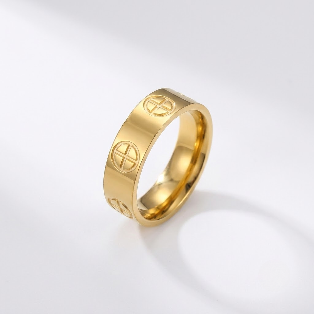 Cross Band Ring Stainless Steel | Couples Ring Women Men-Tithesource-