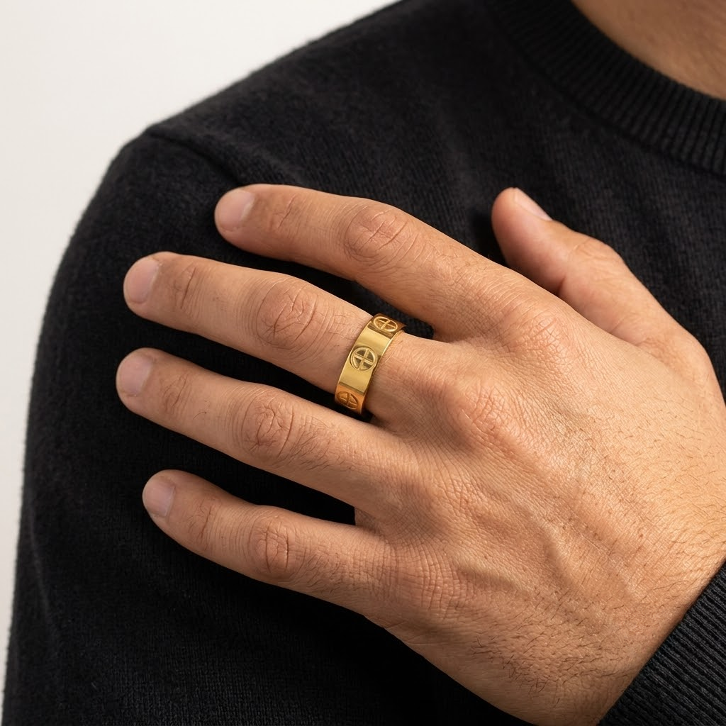 Cross Band Ring Stainless Steel | Couples Ring Women Men-Tithesource-