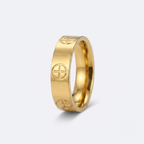 Cross Band Ring Stainless Steel | Couples Ring Women Men-Tithesource-Gold-6-