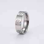 Cross Band Ring Stainless Steel | Couples Ring Women Men-Tithesource-Silver-6-