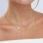 Cross Necklace for Women Sideways Gold Dainty Layering Pendant