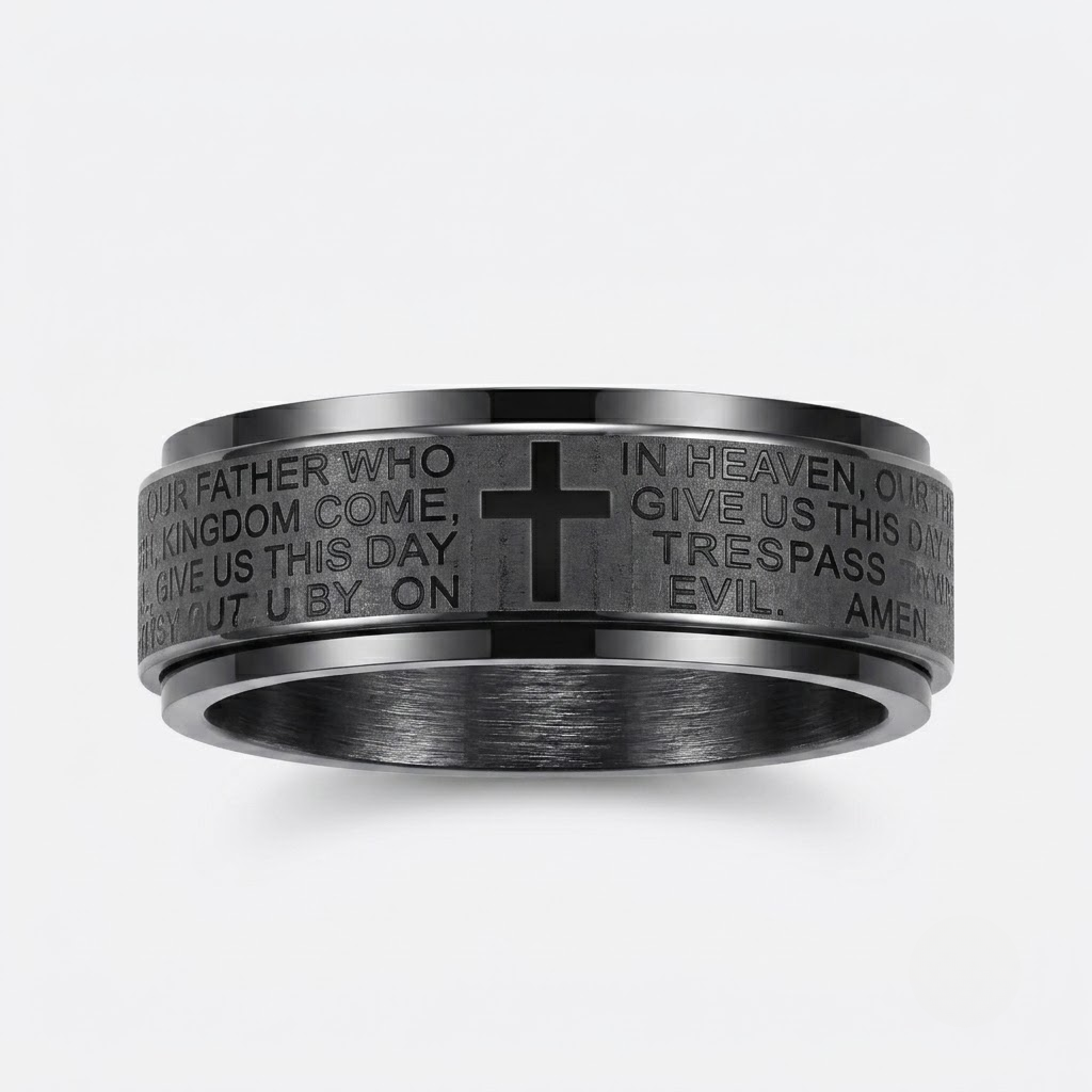 Cross Prayer Ring | Anxiety Ring Stainless Steel-Tithesource-