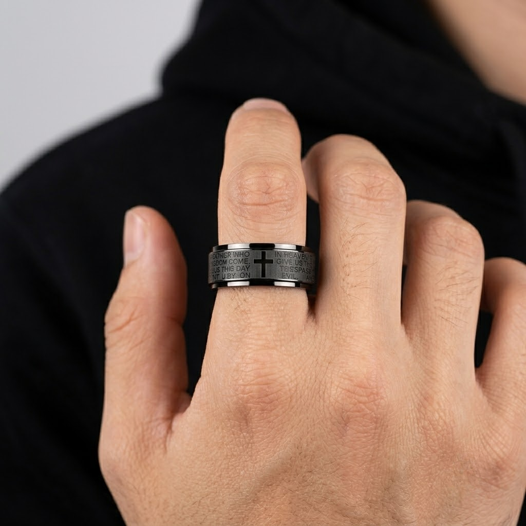 Cross Prayer Ring | Anxiety Ring Stainless Steel-Tithesource-