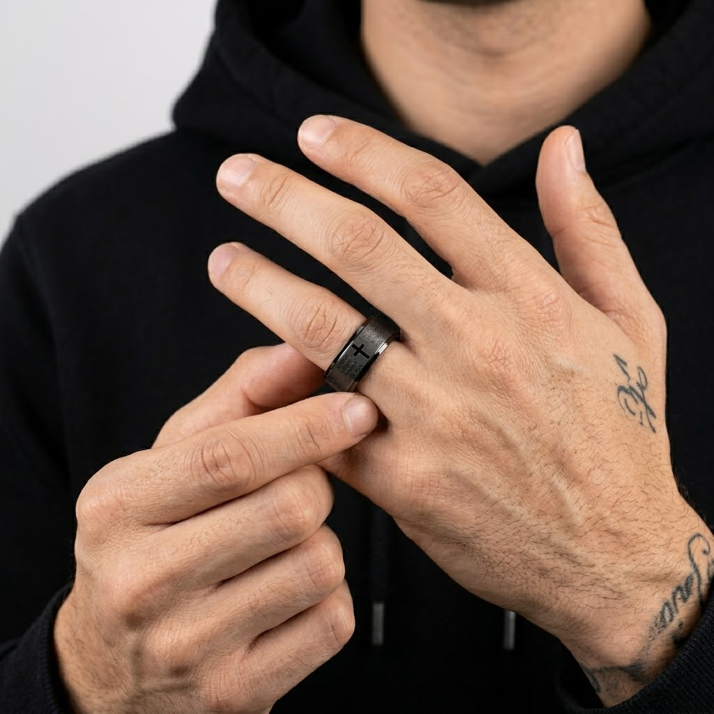 Cross Prayer Ring | Anxiety Ring Stainless Steel-Tithesource-