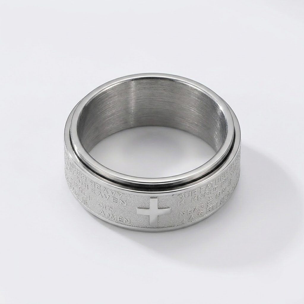 Cross Prayer Ring | Anxiety Ring Stainless Steel-Tithesource-