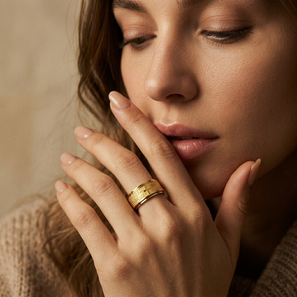 Cross Prayer Ring | Anxiety Ring Stainless Steel-Tithesource-