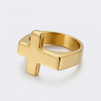 Cross Ring | Statement Stainless Steel Punk Signet Men-Tithesource-