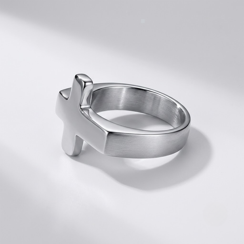 Cross Ring | Statement Stainless Steel Punk Signet Men-Tithesource-