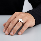 Cross Ring | Statement Stainless Steel Punk Signet Men-Tithesource-