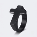 Cross Ring | Statement Stainless Steel Punk Signet Men-Tithesource-Black-4-