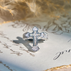 Cross Ring with Cubic Zirconia Accents | Gold and Silver-Tithesource-