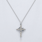 Crown Cross Pendant Necklace | Classic Steel Chain