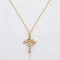Crown Cross Pendant Necklace | Classic Steel Chain