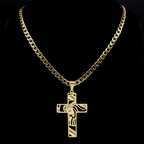 Crown of Thorns Jesus Cross Necklace for Men Stainless Steel