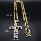 Crown of Thorns Jesus Cross Necklace for Men Stainless Steel