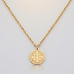 Crusader Cross Necklace Pendant Christian Protection Stainless Steel Gold Baptism-Tithesource-