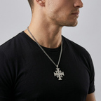 Crusader Cross Pendant Necklace Five Fold Christian Faith Stainless Steel Men Women-Tithesource-