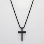 Crusader Cross Plain Pendant Necklace | Stainless Steel Box Chain