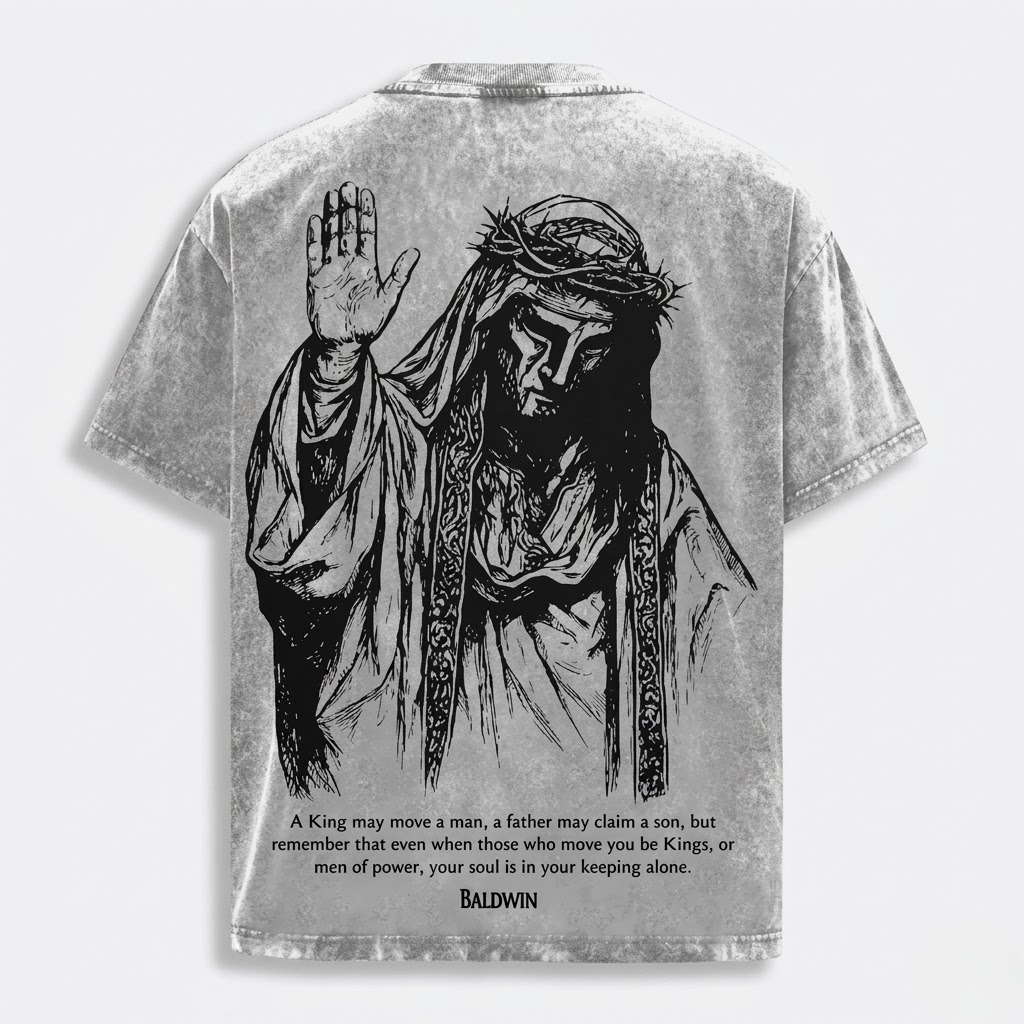 Crusader Cross T-Shirt Grey | Christian Streetwear-Tithesource-