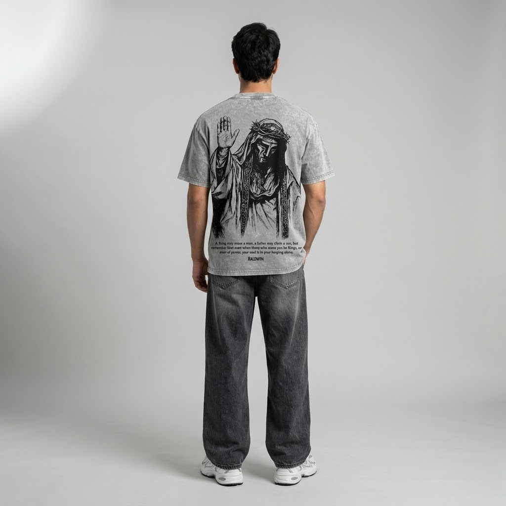 Crusader Cross T-Shirt Grey | Christian Streetwear-Tithesource-
