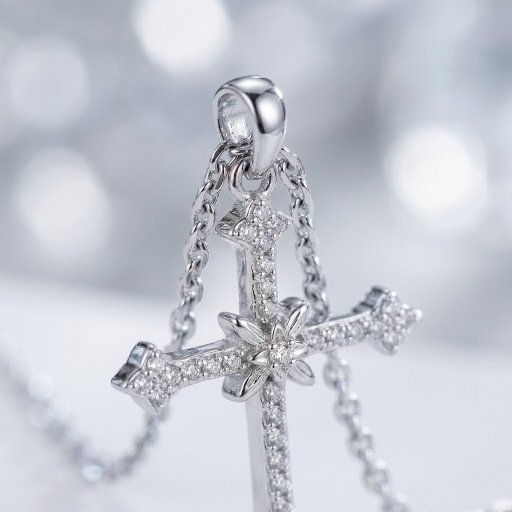 Cubic Zirconia Cross Necklace for Women | Ice Pendant